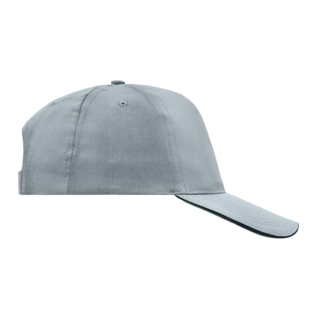 Myrtle Beach Myrtle Beach Men's Promo 5 Panel Sandwich Peak Cap in Light Grey - 3