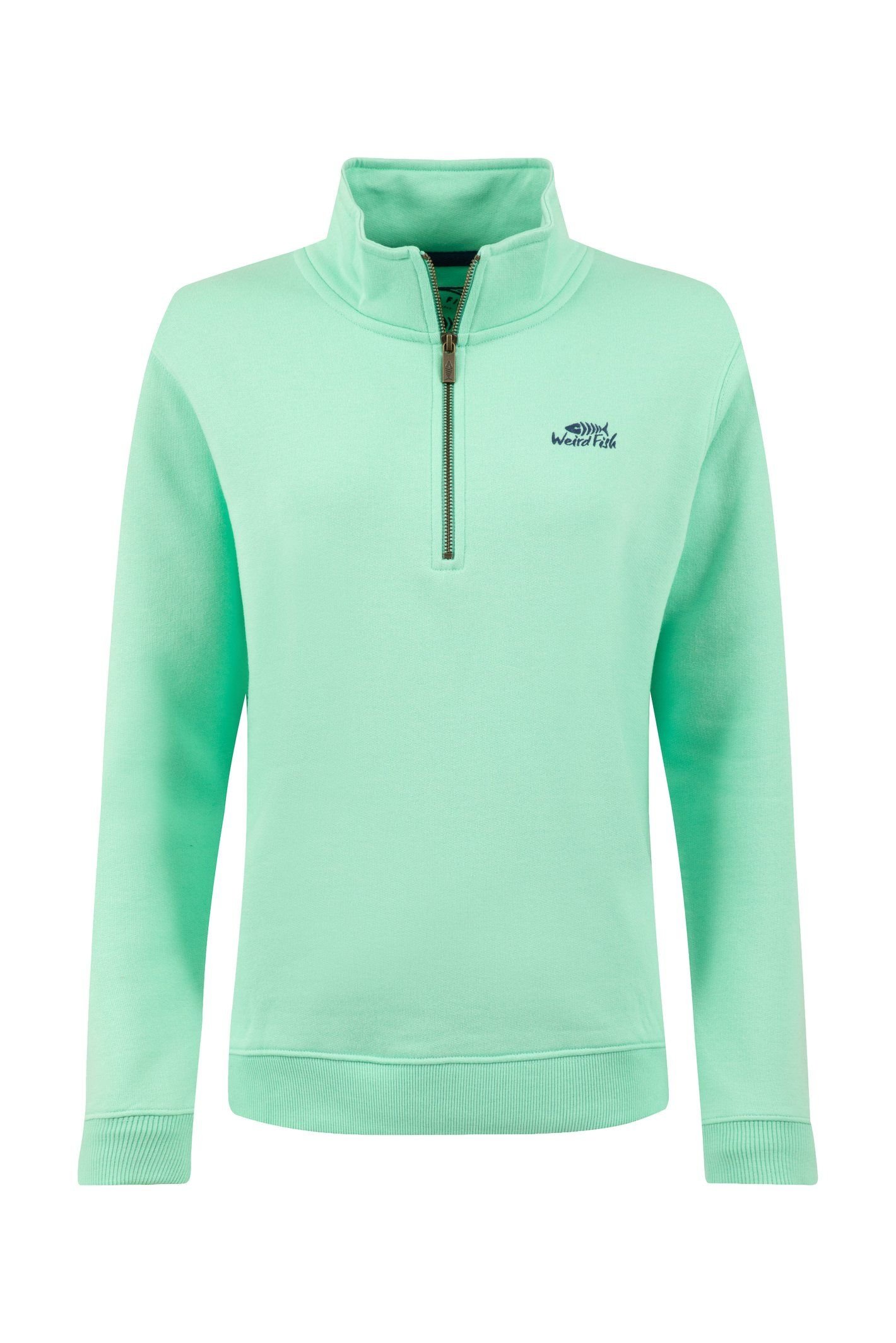 Weird Fish Weird Fish Women's Avery 1/4 Zip Sweatshirt in Light Green - 2