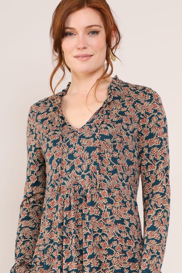 Nomads Clothing Nomads Clothing Women's Womens Tiered Tunic Dress in Bottle Green - 2