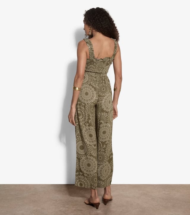 Apricot Women's Dark Khaki Printed Wide Leg Jumpsuit Apricot New Look - 3