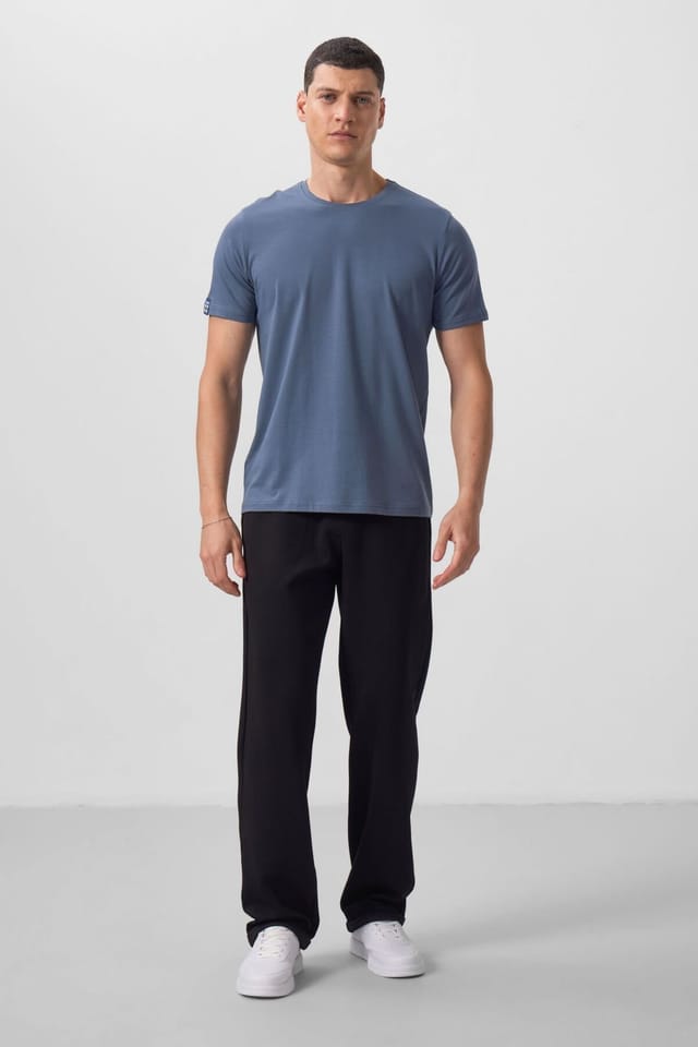 Tommy Life Tommy Life Men's Cotton Elastane Crew Neck T-Shirt in Blue - 3