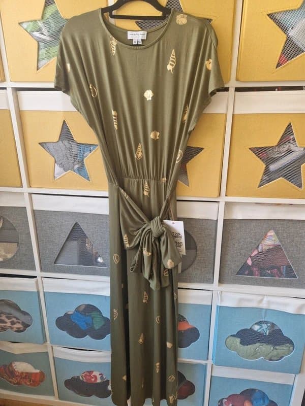Never Fully Dressed Never fully dressed women's Khaki Shell Midi Dress size M (10-12) BNWT