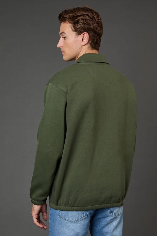 Burton Burton Men's Khaki Half Zip Neck Jersey Jumper - 3