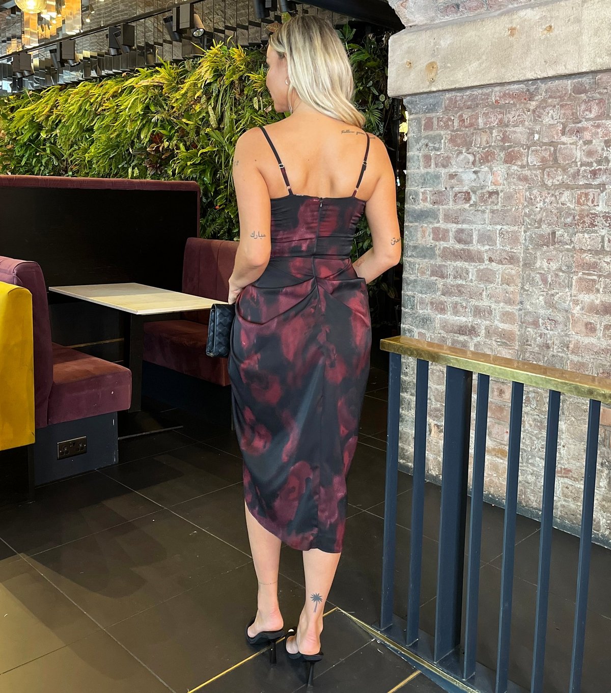 AX Paris Women's Burgundy Tie-Dye Print Strappy Midi Dress AX Paris New Look - 3