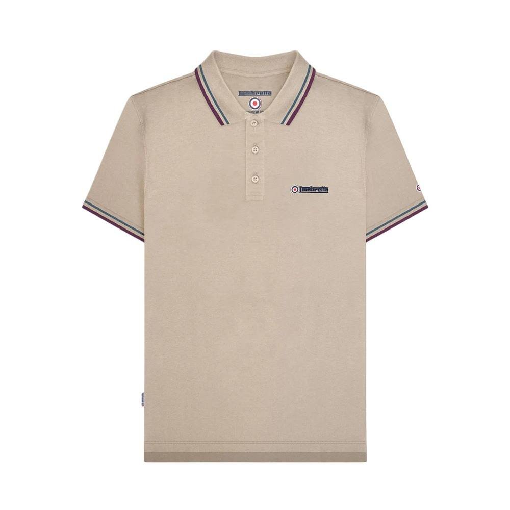Lambretta Lambretta Men's Twin Tip Polo Shirt in Medium Beige - 2