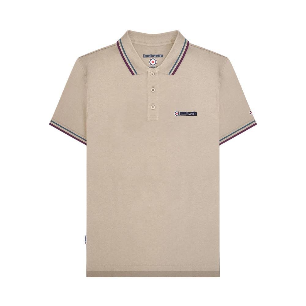 Lambretta Lambretta Men's Twin Tip Polo Shirt in Medium Beige - 4