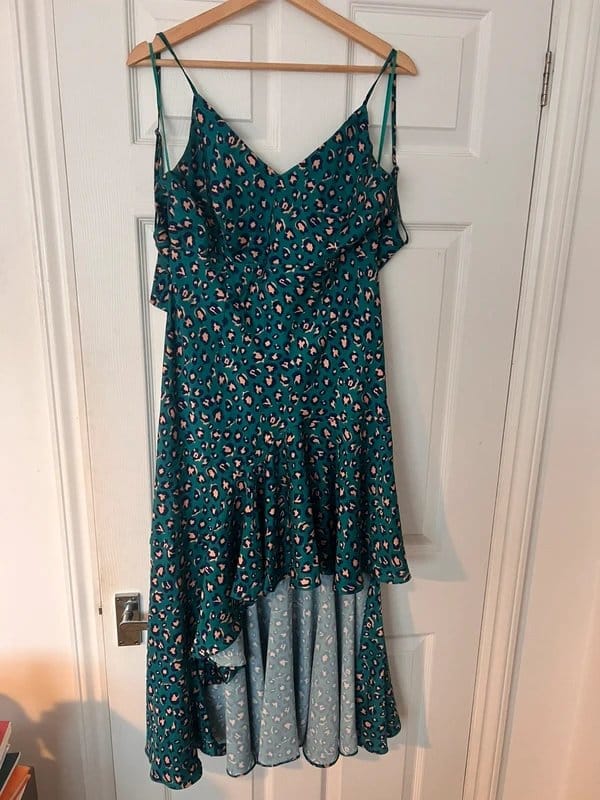 Never Fully Dressed Dark Green Leopard Print Midi Dress