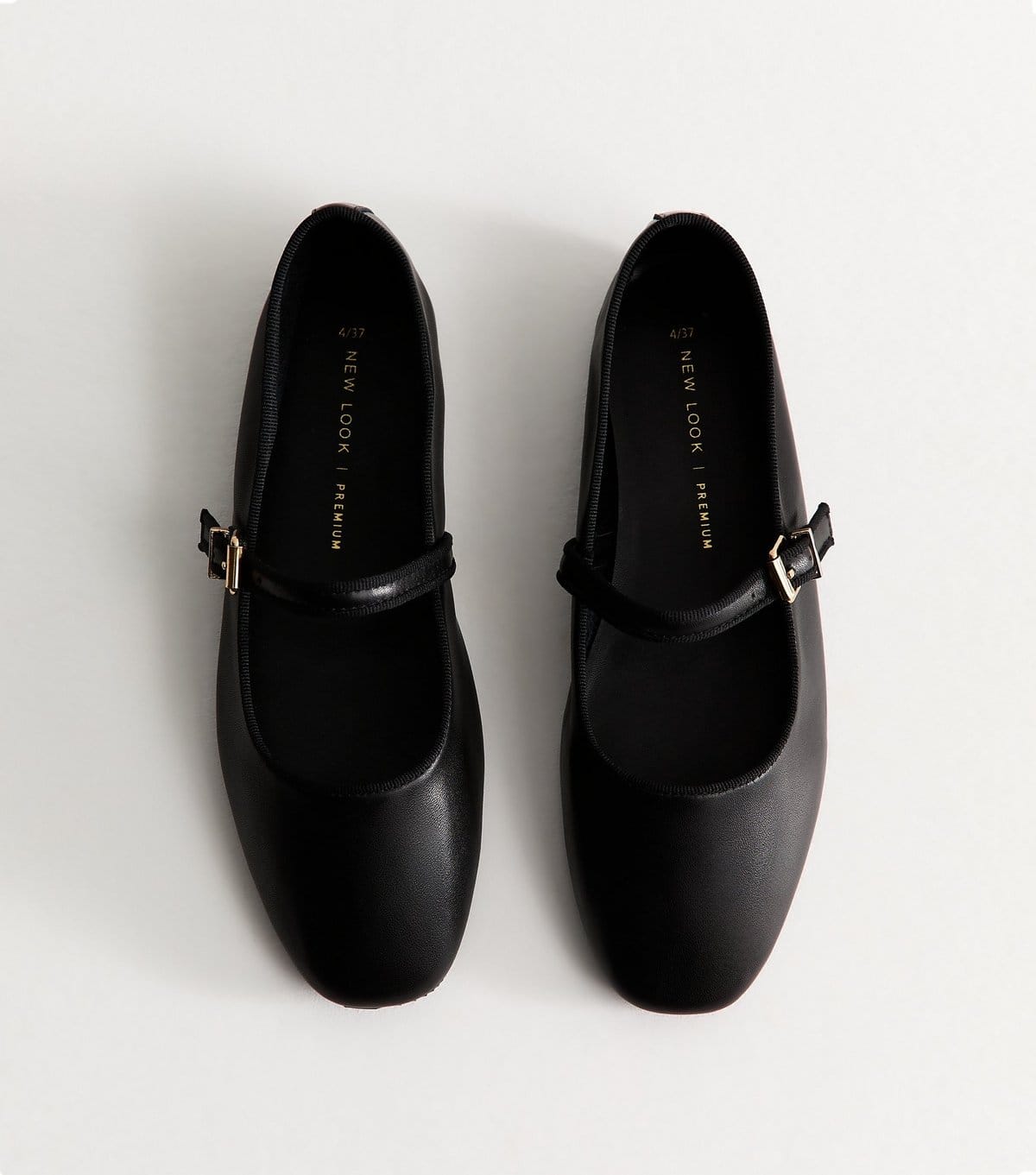 New Look Women's Premium Real Leather Black Mary Jane Flats New Look - 4