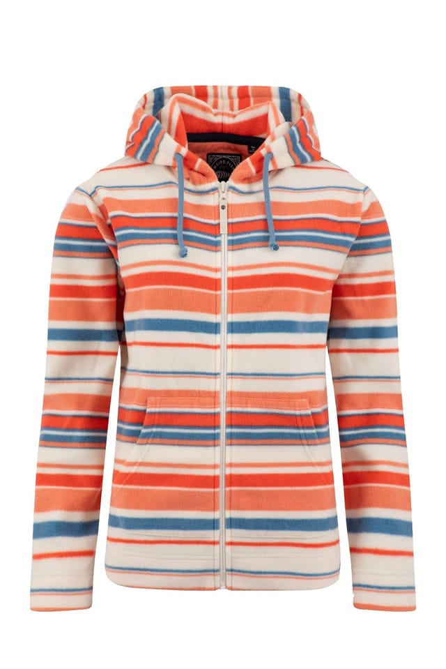 Weird Fish Weird Fish Women's Imogen Full Zip Printed Microfleece Hoodie in Coral - 2