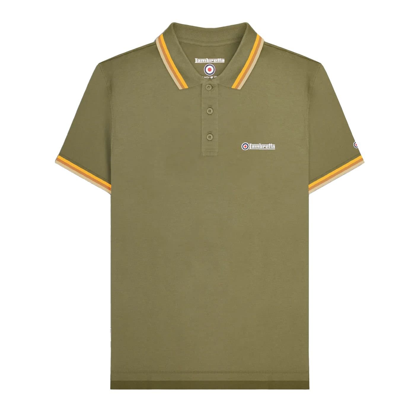 Lambretta Lambretta Men's SS25 Triple Tipped Polo Shirt in Green