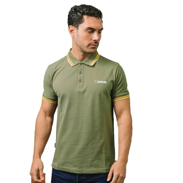 Lambretta Lambretta Men's SS25 Triple Tipped Polo Shirt in Green - 3
