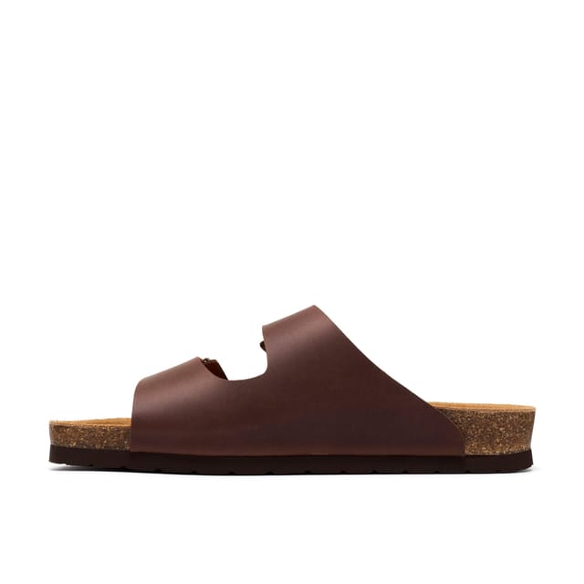 Clarks Clarks Men's Sidmouth Strap Brown Leather Sliders - 2