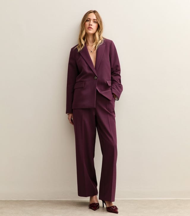 New Look Women's Burgundy Single Breasted Blazer Jacket New Look - 2