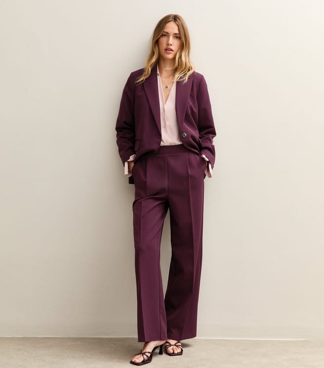 New Look Women's Burgundy Single Breasted Blazer Jacket New Look - 3