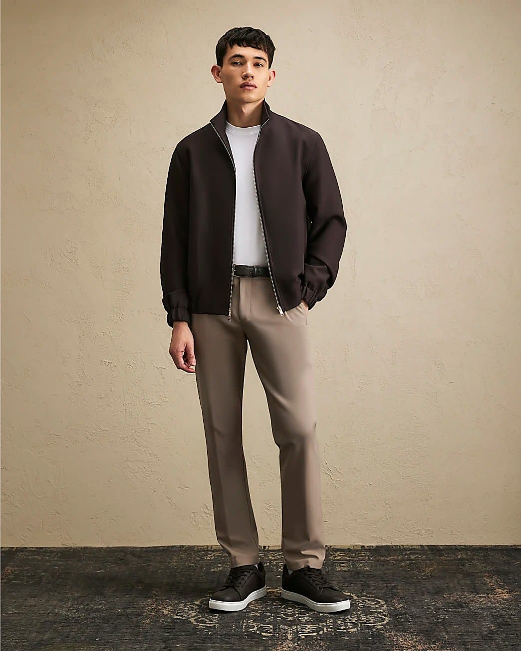 River Island Mens River Island Beige Skinny Fit Trousers