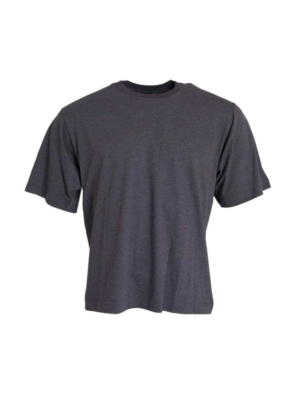 Dolce & Gabbana Dolce & Gabbana Men's Gray Cotton Round Neck Short Sleeve T-shirt in Grey - 2