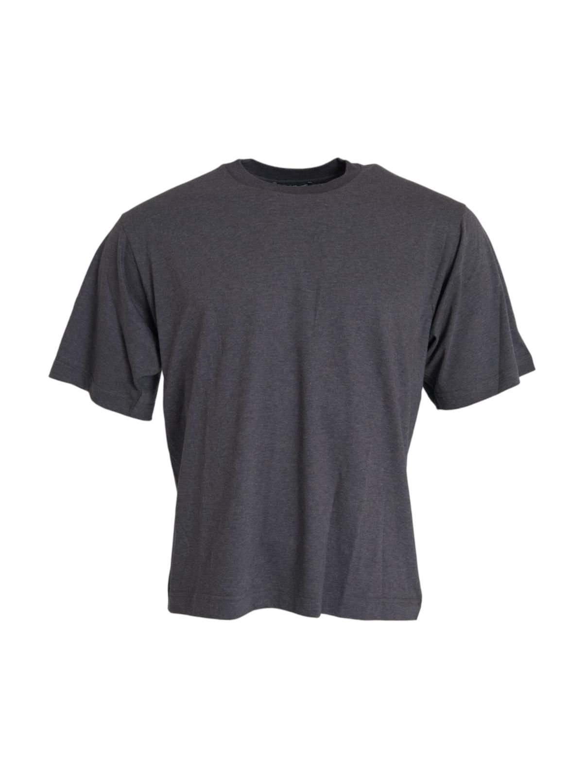 Dolce & Gabbana Dolce & Gabbana Men's Gray Cotton Round Neck Short Sleeve T-shirt in Grey - 3