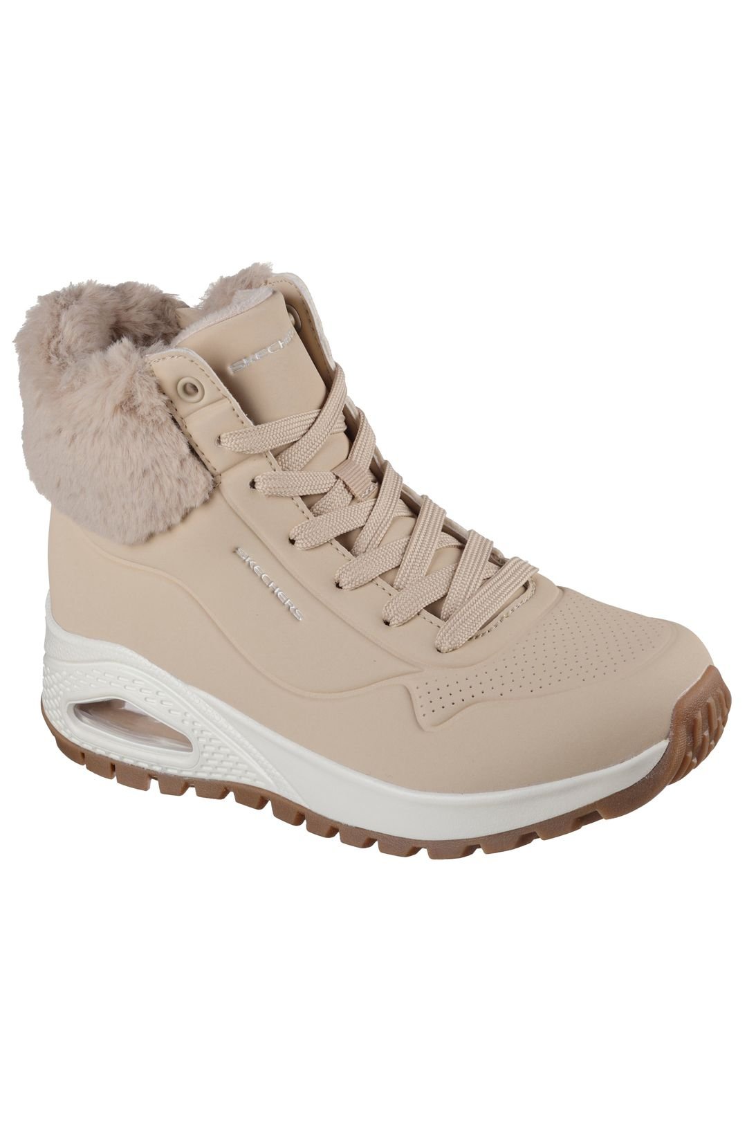 Skechers Skechers Women's UNO RUGGED Faux Fur Collar Lace Up Sneaker Boot W/ Air-Cooled Mf Sand - 4
