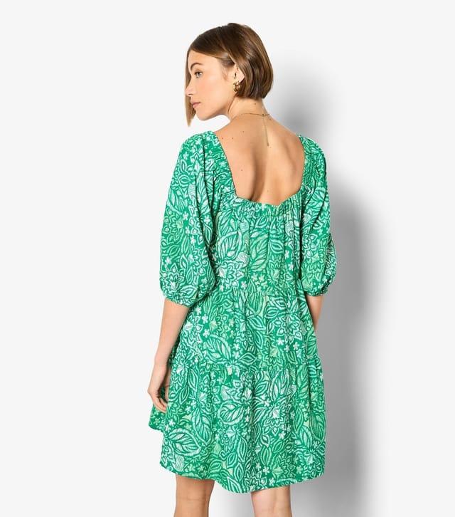 Apricot Women's Green Floral Print Tiered Dress Apricot New Look - 3