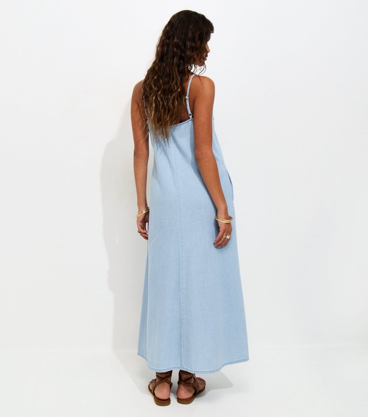 New Look Women's Light Blue Denim Midaxi Dress New Look - 4