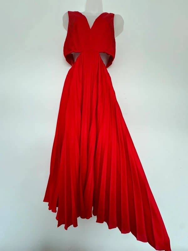 Mint Velvet Mint Velvet red Pleated cut out dress - sample📌 - beyond gorgeous-UK 12