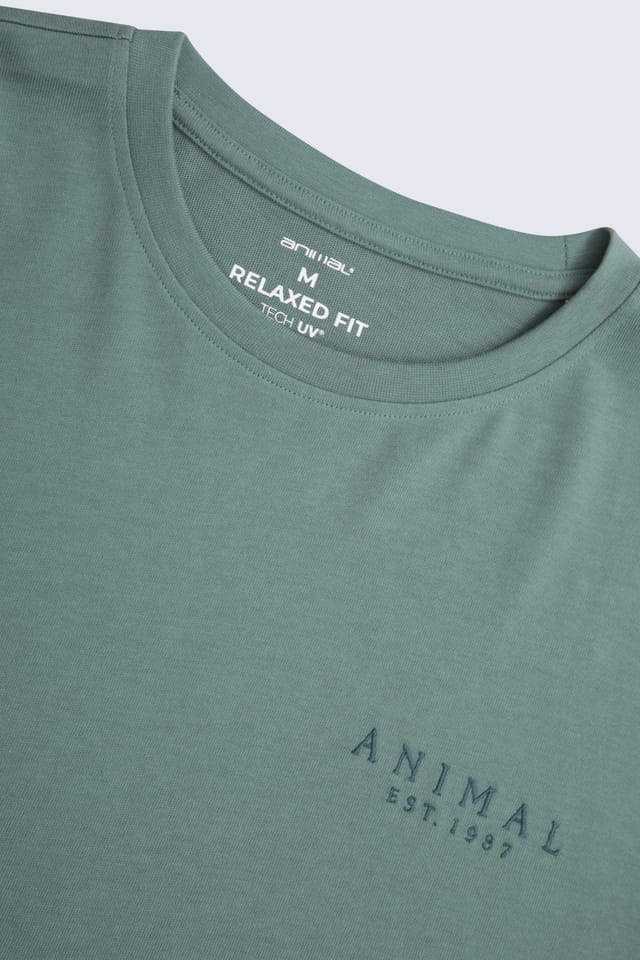 Animal Animal Men's 'Chase' Breathable Short Sleeve Cotton Relaxed Fit T-Shirt in Green - 3