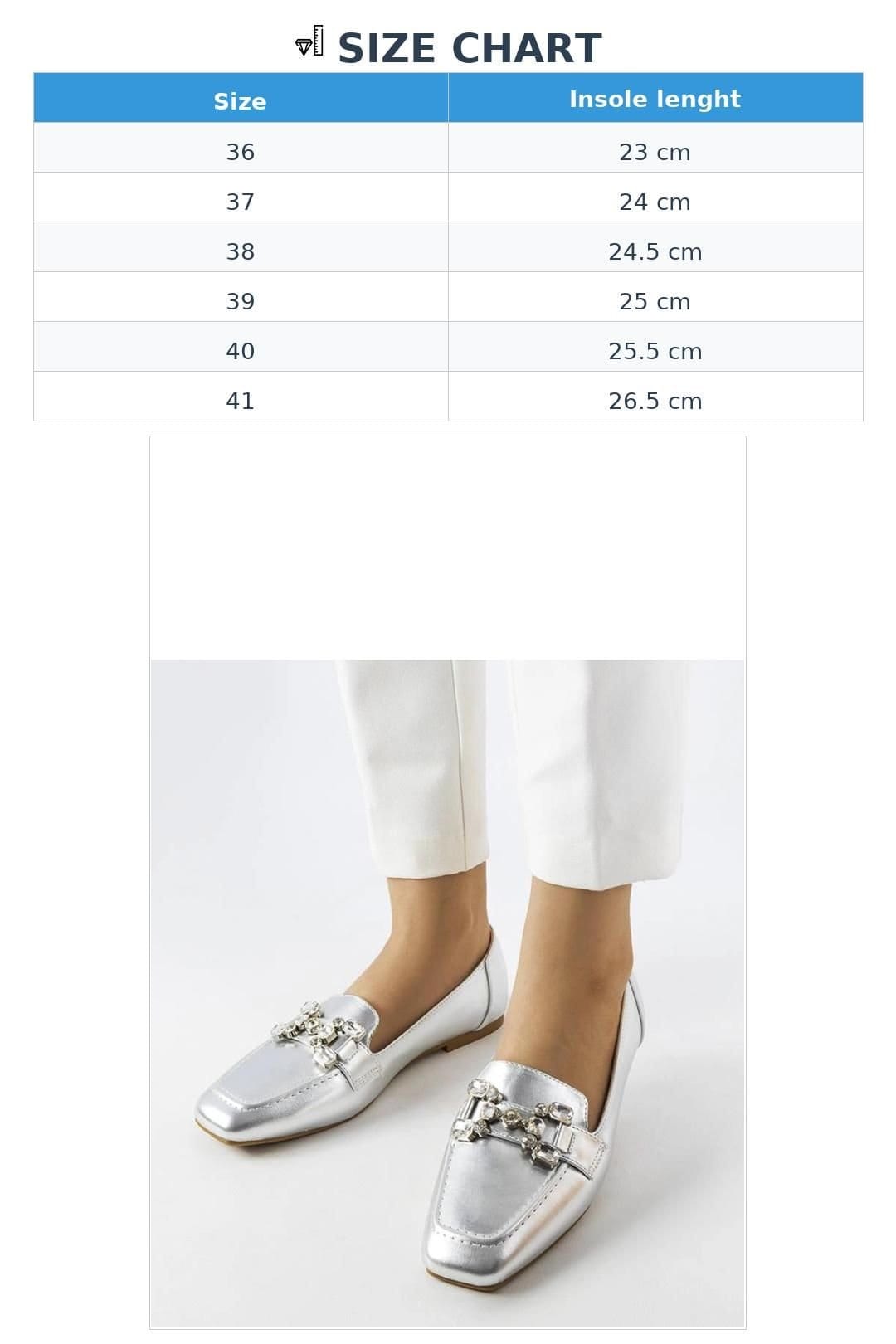 Love Lace Love Lace Women's Elegant Silver Zircon Slip On Moccasins Marechal Brown Sole - 4