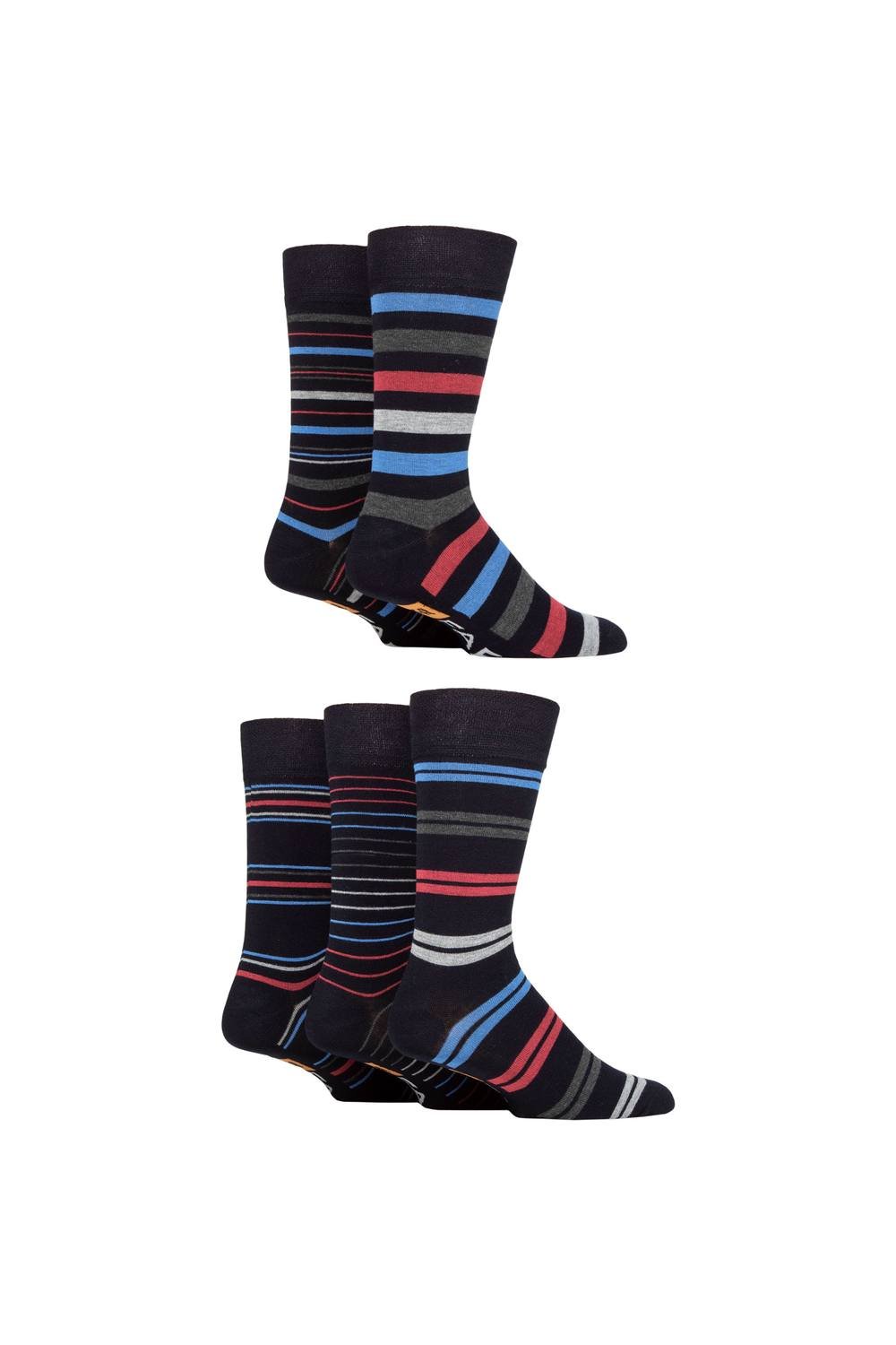 Farah FARAH Men's Mens 5 Pair Argyle, Patterned & Striped Bamboo Socks in Blue - 1
