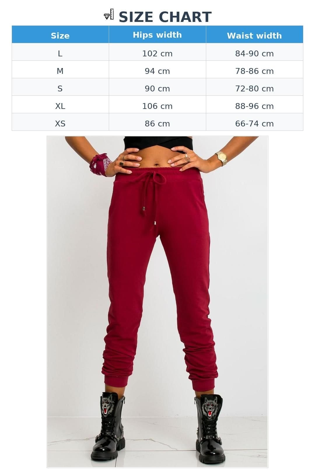 Love Lace Love Lace Women's Tailored Narrow Leg Sweatpants Tracksuit Trousers in Burgundy - 4