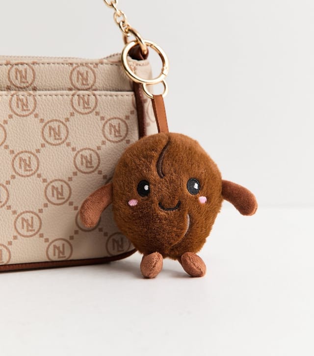 New Look Brown Plush Coffee Bean Bag Charm New Look - 3
