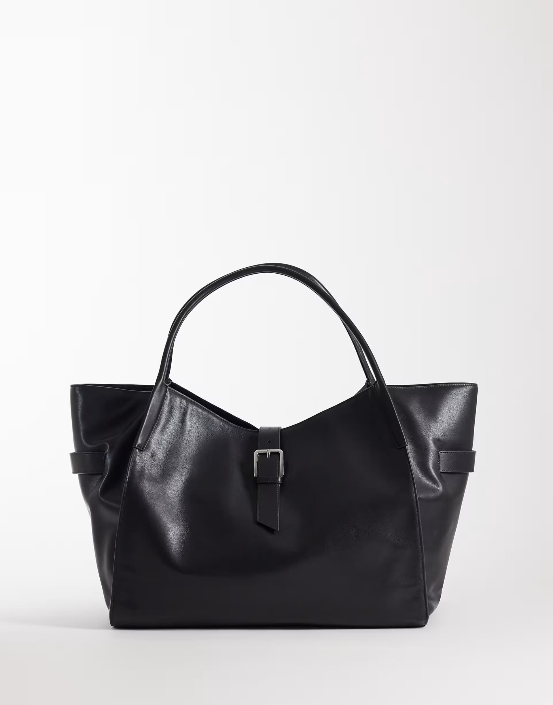 ASOS Mango 100% leather oversized city bag in black