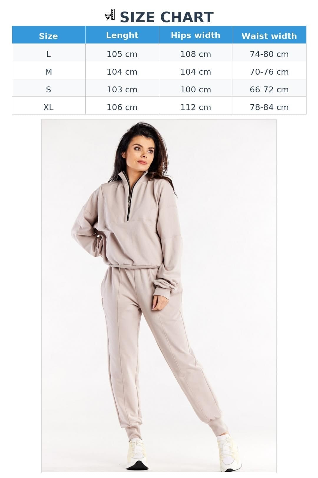 Love Lace Love Lace Women's Loose Track Pants With Vertical Seams in Beige - 4
