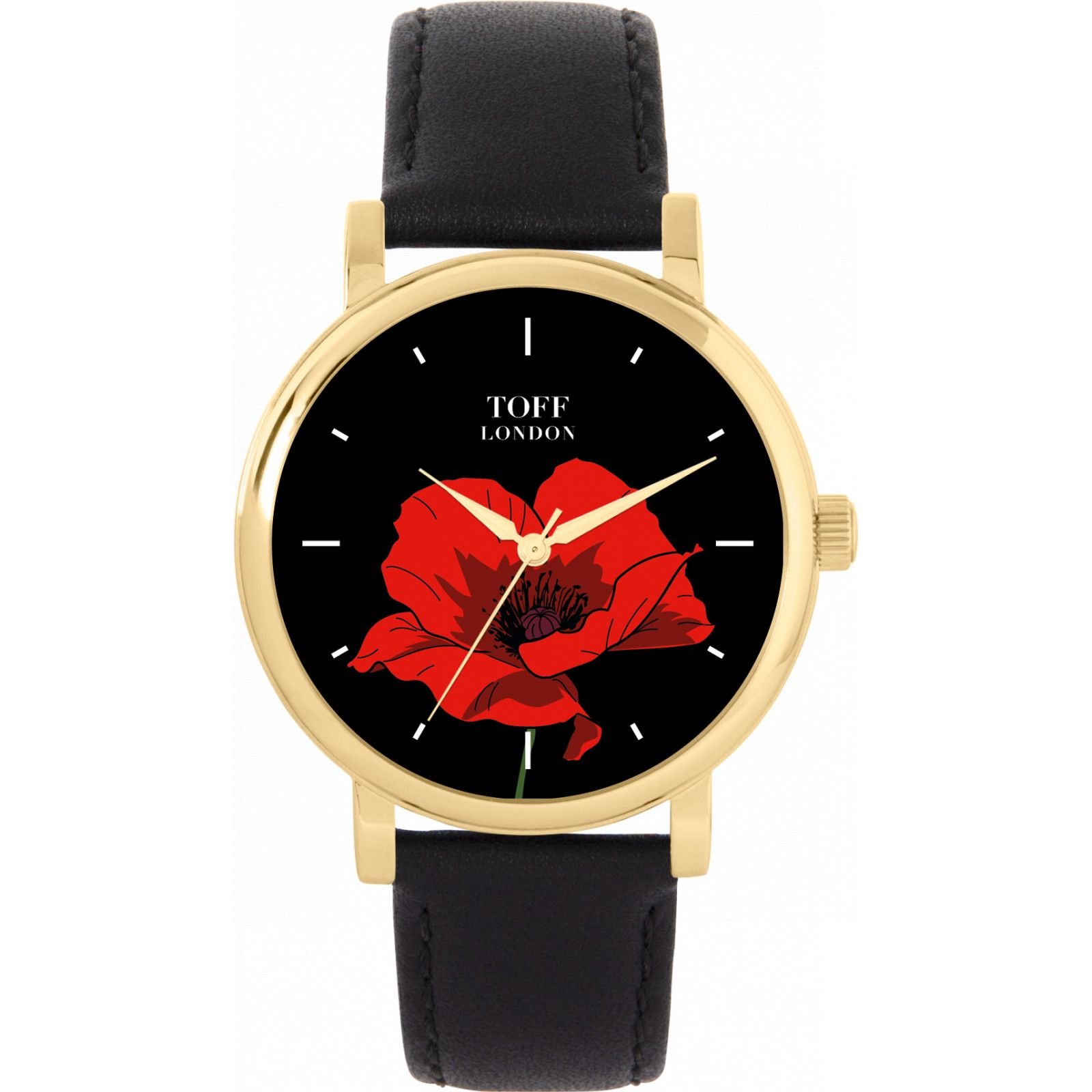 Toff London Toff London Women's Flowers Watch in Black - 1