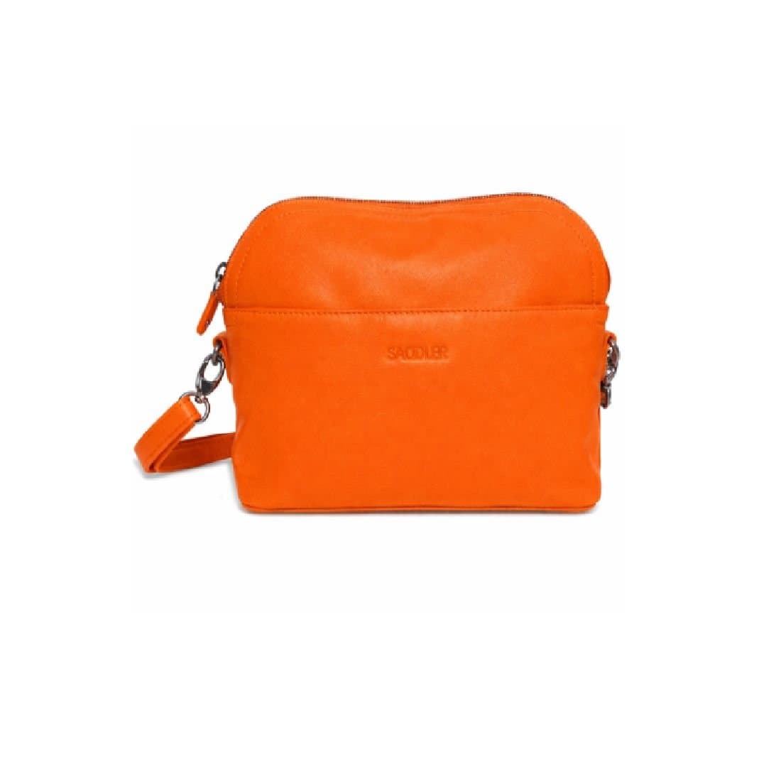 SADDLER SADDLER Women's 'Brooklyn' Orange Leather Zip Top Handbag