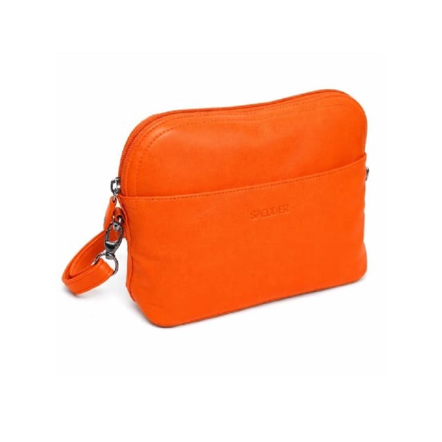 SADDLER SADDLER Women's 'Brooklyn' RFID Adjustable Strap Leather Zip Top Handbag in Orange - 2