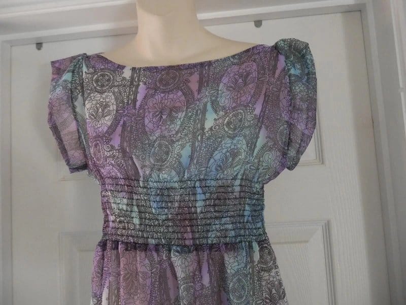 Carbon Purple Paisley Floaty Chiffon Summer Dress