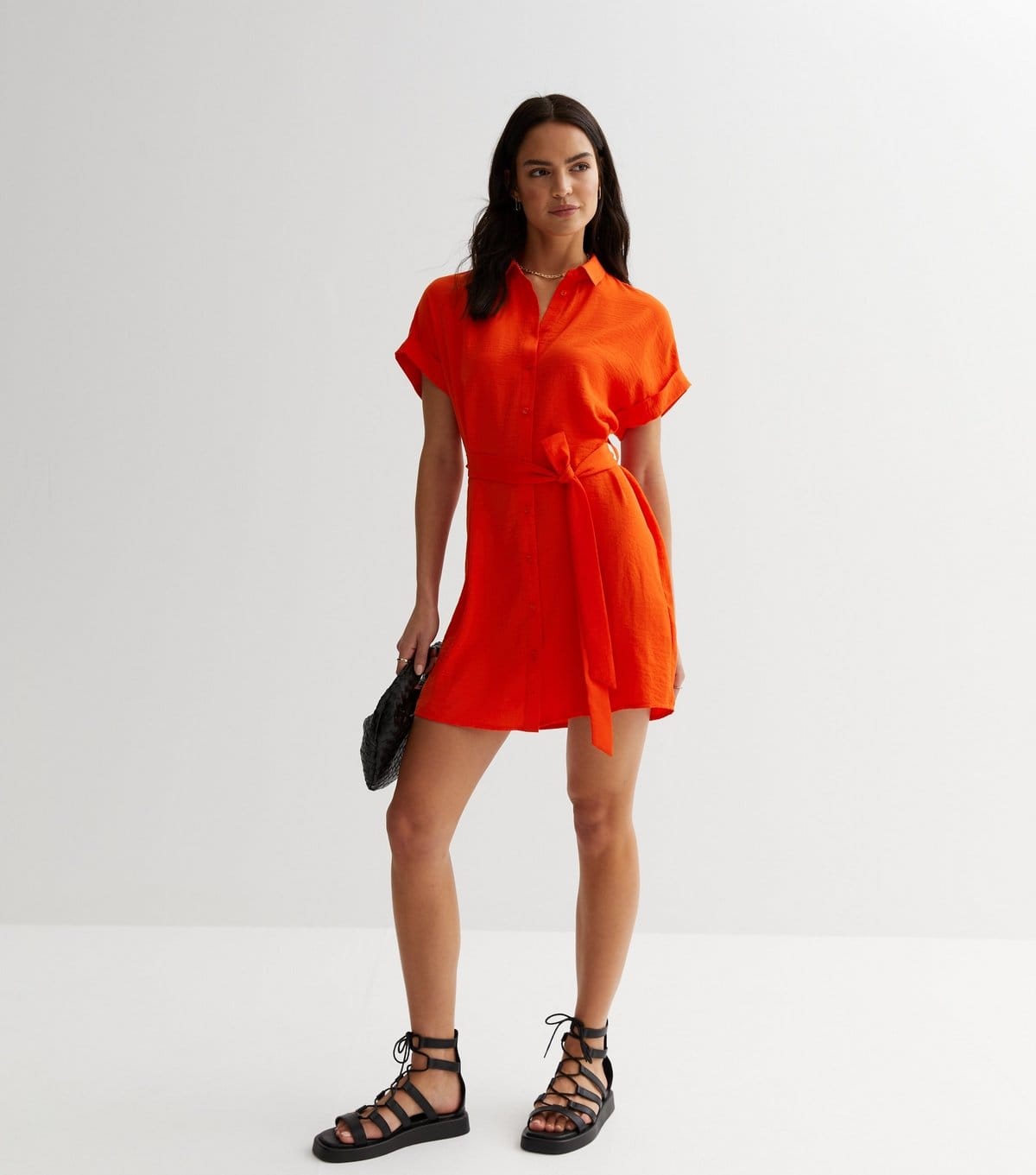 New Look Women's Red Belted Mini Shirt Dress New Look - 4