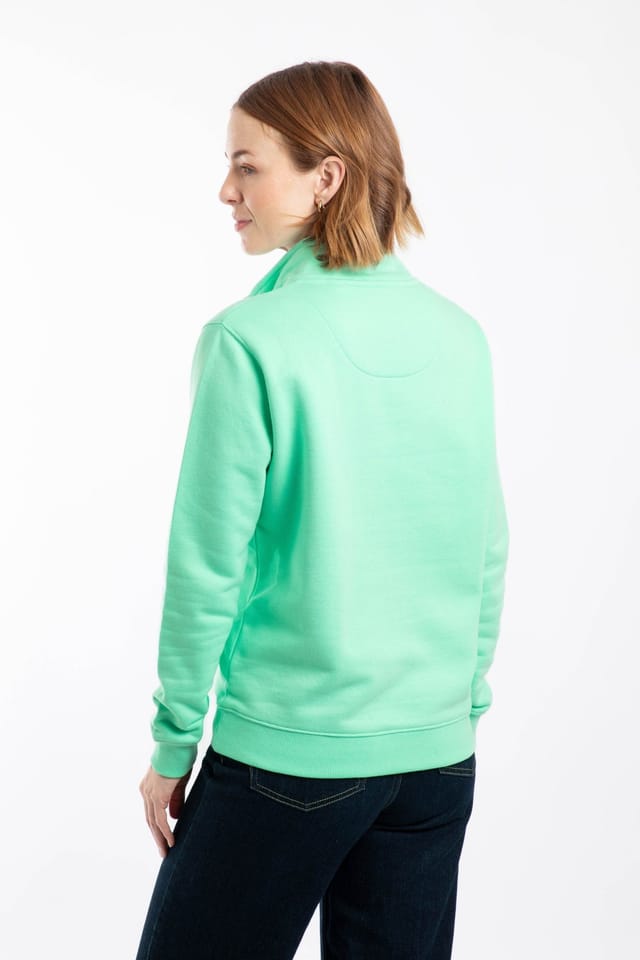 Weird Fish Weird Fish Women's Avery 1/4 Zip Sweatshirt in Light Green - 3