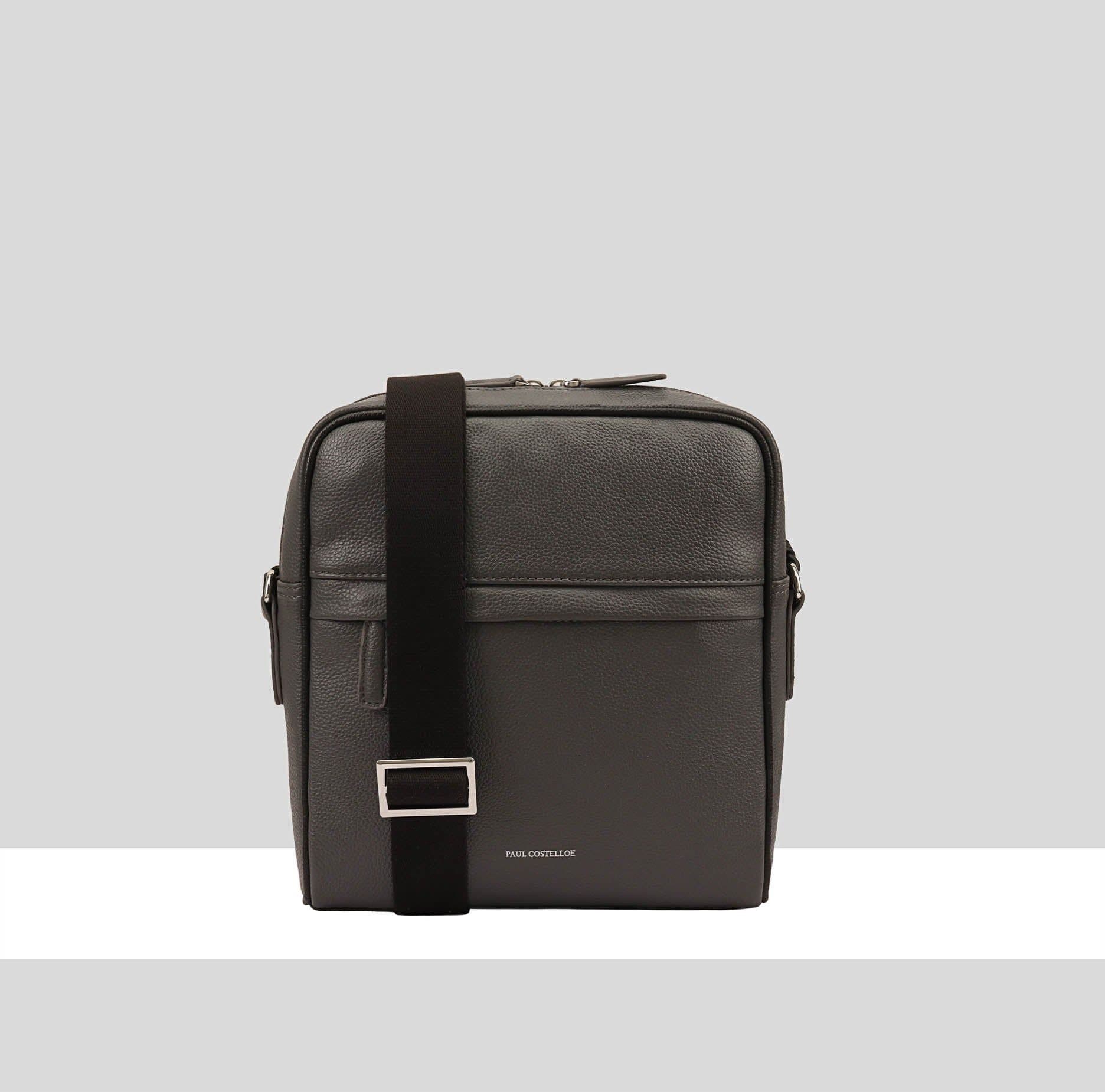 Paul Costelloe Paul Costelloe Men's Ronny Leather Manbag in Grey