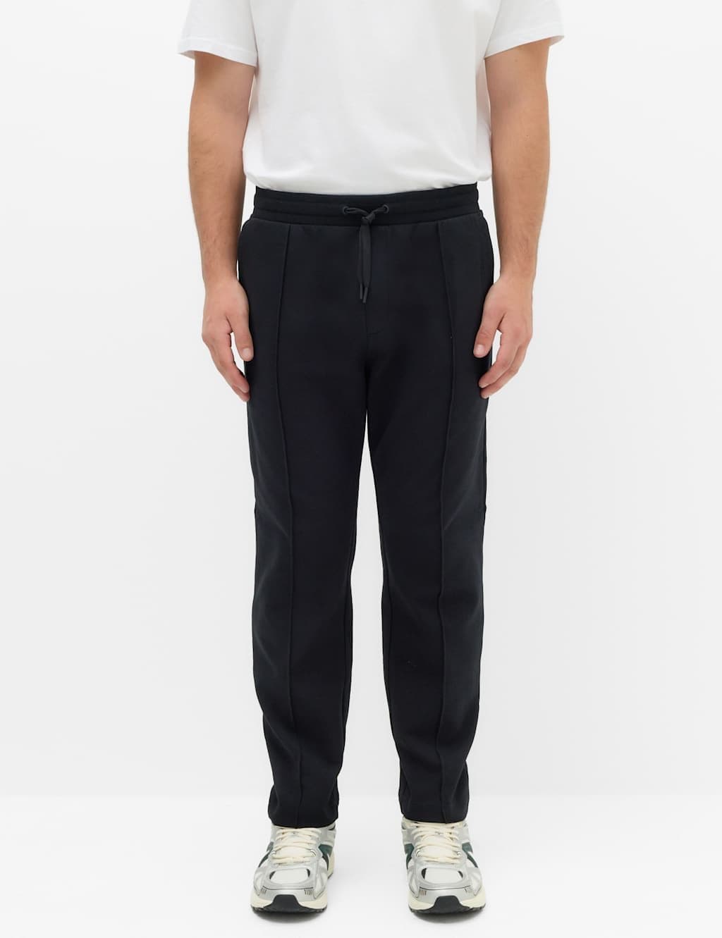 Marks & Spencer M&S Ultimate Cotton Rich Straight Leg Joggers Black