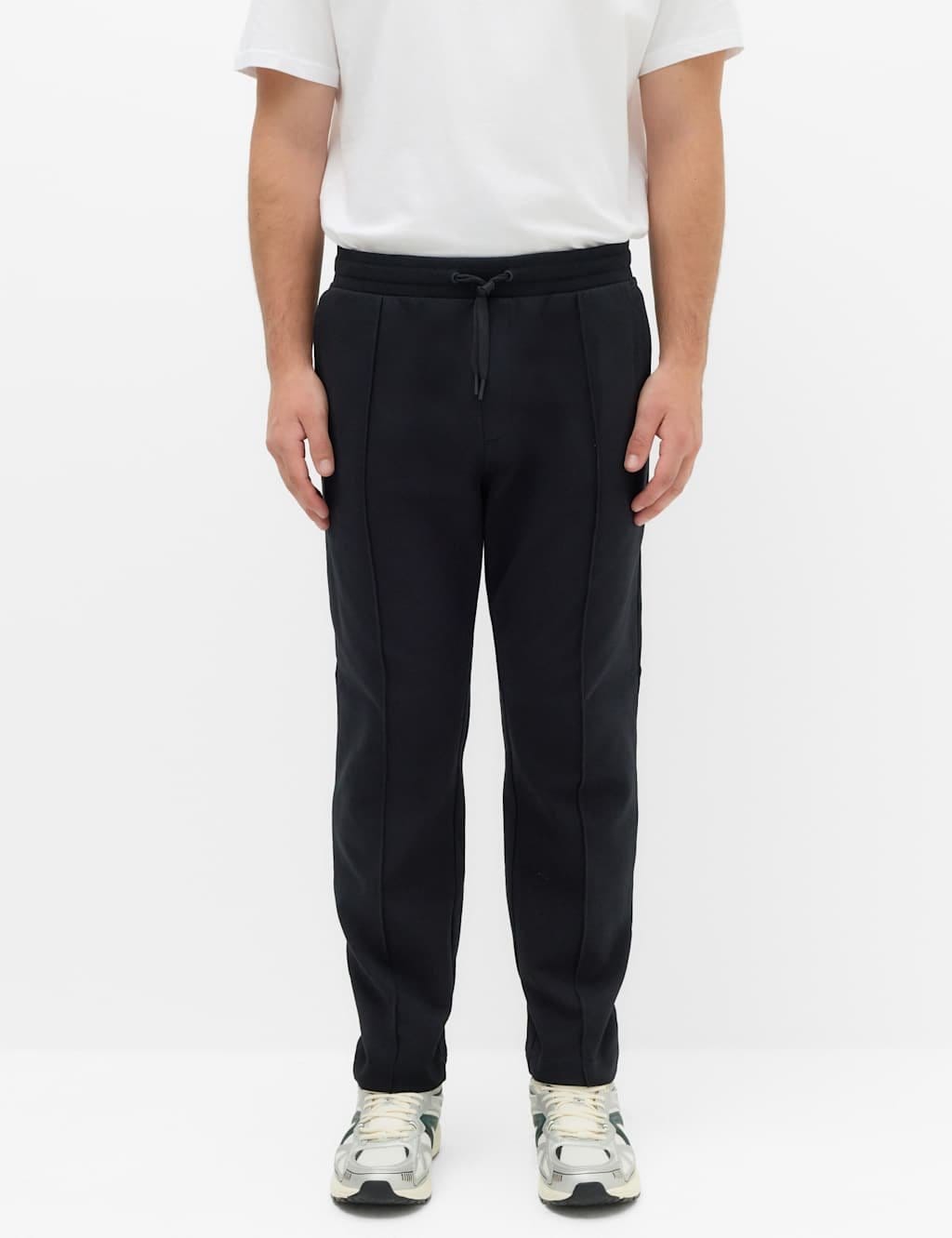 Marks & Spencer M&S Ultimate Cotton Rich Straight Leg Joggers Black - 1