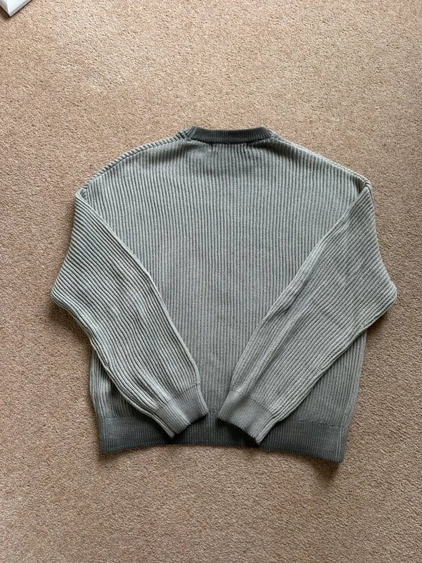 Bershka Grey/Khaki Knit Sweater for Men