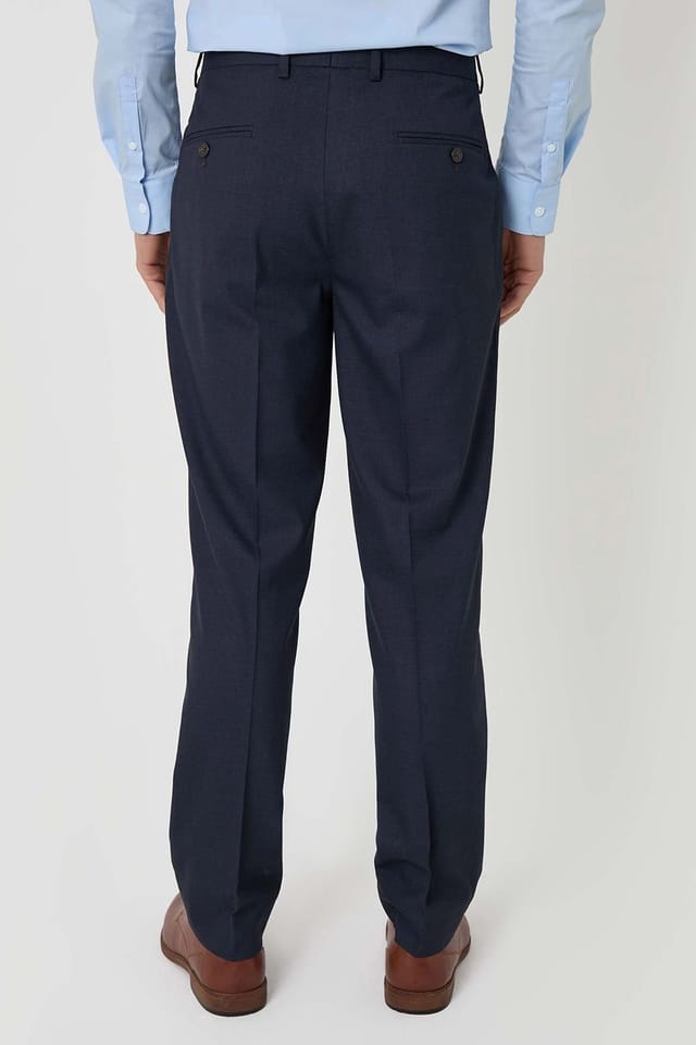 Threadbare Threadbare Men's Tailored Fit Suit Trousers in Navy - 2