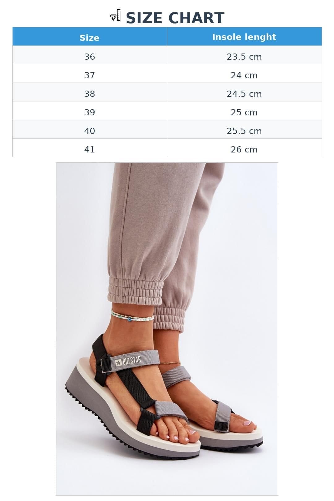 Love Lace Love Lace Women's Big Star Platform Velcro Foam Sandals for Summer Comfort in Grey - 4