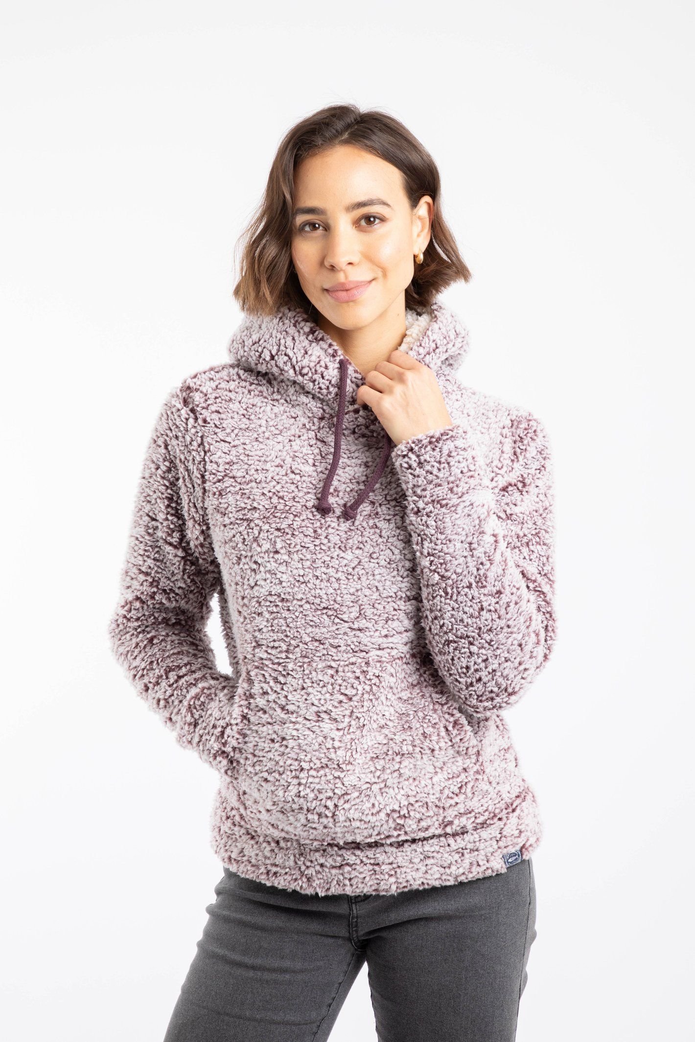 Weird Fish Weird Fish Women's Yara Cosy Fleece Hoodie in Aubergine - 4