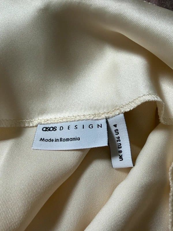 ASOS Design Asos Design Size 8 Cream Scoop neck satin cami