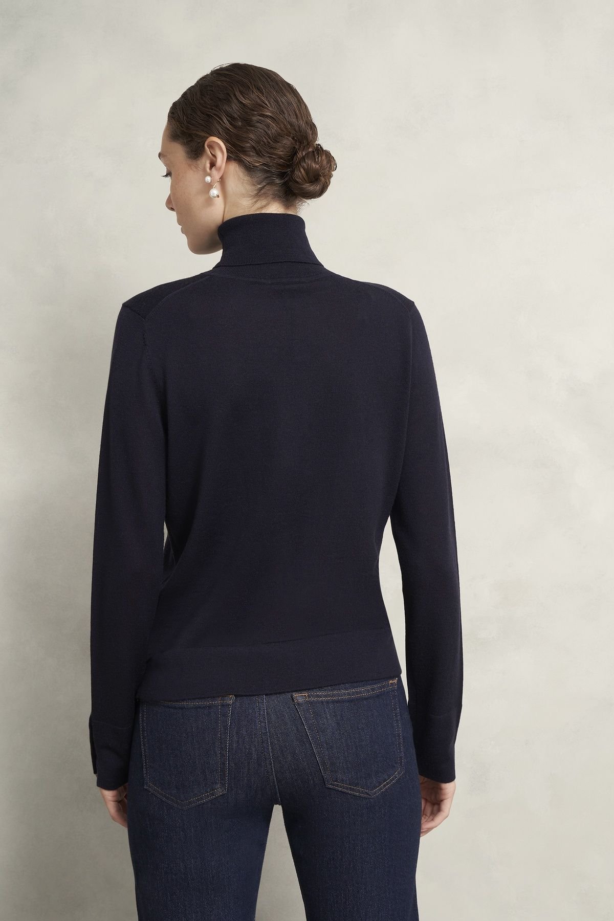 Hobbs London Hobbs London Women's Lara Rollneck Jumper in Dark Navy - 4