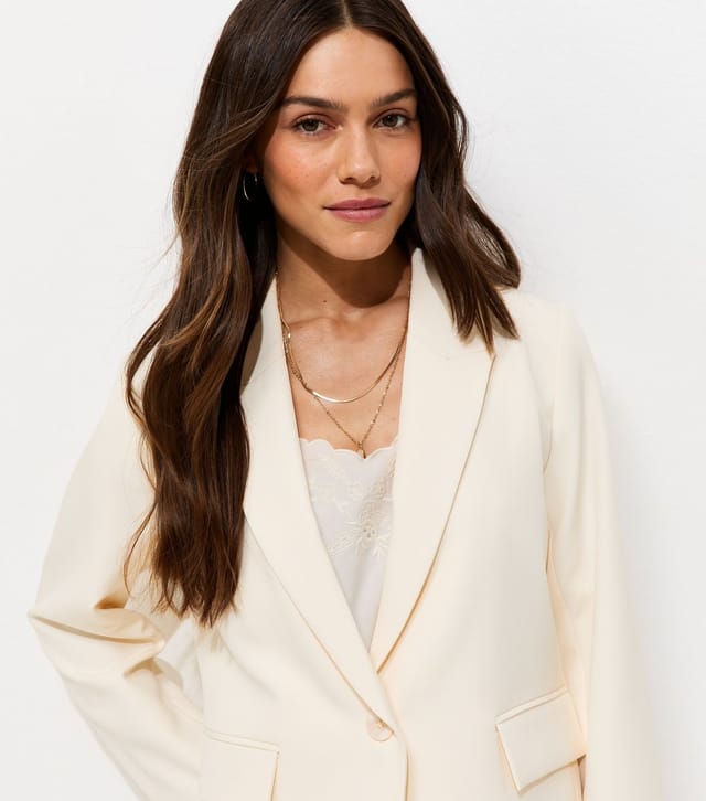 New Look Women's Petite White Single Button Tailored Blazer New Look - 2