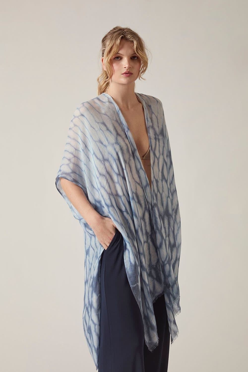 James Lakeland James Lakeland Women's Blue Shibori Print Kaftan