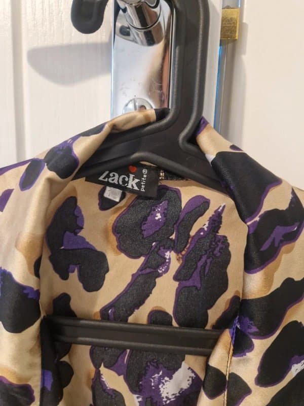 Zack Never fully dressed style leopard print tie up shirt satin